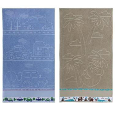 Imagem de Kit 2 Toalhas Banho Infantil Criança Algodão Jacquard Menino Menina 1,