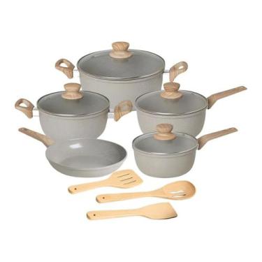 Imagem de Conjunto de Panelas Fratelli Max Chef Wood 8 Peças Bege