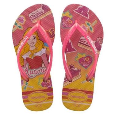 Imagem de Chinelo Infantil Havaianas Slim Princess Aurora Menina - Rosa - 35/36,