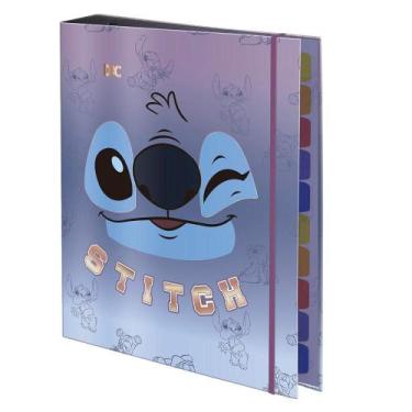 Imagem de Fichário Stitch colegial  com elástico 48 folhas decoradas - dac