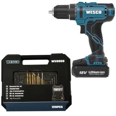 Imagem de Parafusadeira Furadeira 2 Baterias 18V WS2390K2 + Kit c/125 - Wesco