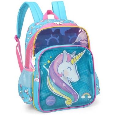 Imagem de Mochila de Costas Luxcel Up4You Unicórnio Colorido, Único, Purple