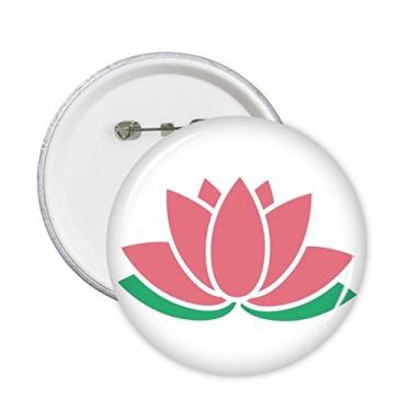 Imagem de Flor Planta de Lótus Folha de Lótus Alfinetes Redondos Emblema Botão Decoração Acessório 5 peças