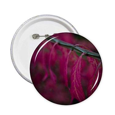 Imagem de Broche de fotografia de planta de folha vermelha natureza emblema botão emblema acessório decoração 5 peças