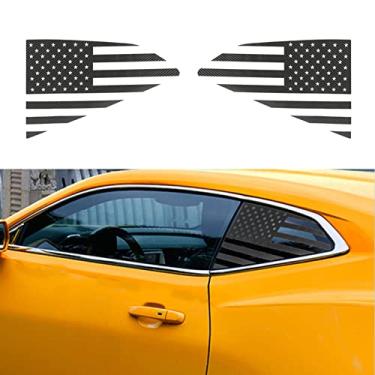 Imagem de Adesivo de fibra de carbono de acabamento de capa de decoração de janela triangular traseira, adequado para Chevrolet Camaro 2017 2018 2019 2020