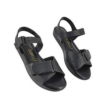 Imagem de Sandália Feminina Sapato Salto Baixo Dubelli Flex Ultra Confort AM106 Cor:Preto-MODELO-F;Tamanho:36