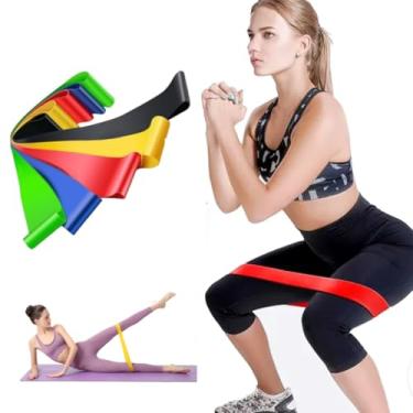 Imagem de Kit 5 Elasticos Para Exercicio Musculação Mini Band Elastico Para Exercicio Faixa Elastica Treino Pilates Fisioterapia Ginastica Crossfit Extensor Treino Multinível Completo em Casa ou Academia