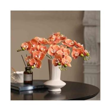 Imagem de Flor Artificial Simulação de orquídea borboleta, flor única, flor falsa, arranjo de flores para sala de estar, mesa de trabalho Flor de Simulação