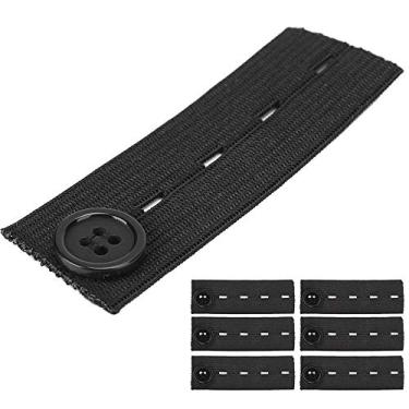 Imagem de Dioche Fivela de Extensão de Correia Ajustável para a Cintura de Maternidade Com o Botão de Alongamento Elástico - Extensor da Cintura Preta para Calças (Preto)