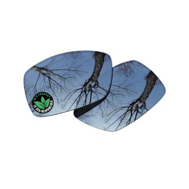 Imagem de Raydi Lentes de reposição de policarbonato para óculos de sol retangulares Costa Del Mar Corbina - Espelho de titânio prateado - Polarizado