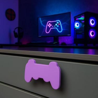 Imagem de Puxador de Gaveta Gamer – Controle de Videogame Decorativo para Quarto ou Setup Gamer (Lilás)