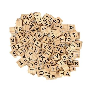 Imagem de Letras De Madeira DIY Para Scrabble, Coasters, Azulejos De Artesanato,