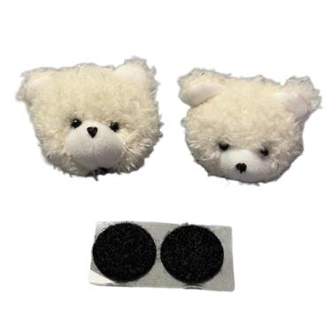 Imagem de YIJU Conjunto de 2 peças de enfeites para capacete, acessórios decorativos encantadores para mulheres e meninas, ideais para motociclismo, esqui, ciclismo, Branco