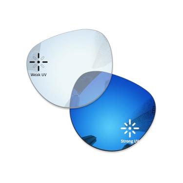 Imagem de Combine8 Lentes de reposição com proteção UV para óculos de sol RayBan Meta Skyler RW4010 52 mm resistentes a arranhões - azul eclipse fotocromático - não polarizado