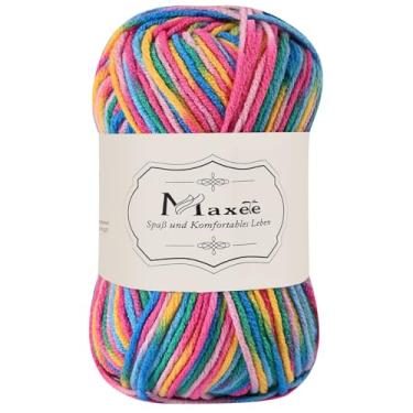 Imagem de Fios tecidos à mão, fios de crochê de 50 gramas, fio de acrílico gradiente colorido para tricô, lã macia para gancho de crochê, fio colorido para tricô, crochê e artesanato