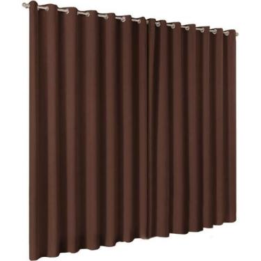 Imagem de Cortina Sala Quarto Em Tecido Microfibra Marron 4,00X2,80 - B.F Confec