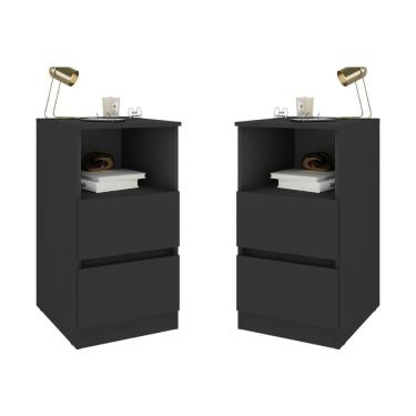 Imagem de Kit 2 Mesas de Cabeceira 38,5cm 2 Gavetas Multimóveis MP4501