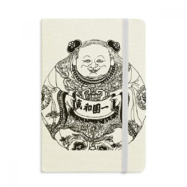 Imagem de Caderno de desenho da linha Dinastia Qing da Cultura Chinesa, capa dura de tecido, diário clássico