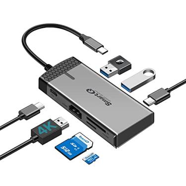 Imagem de SmartQ Hub USB C H352, hub USB-C (7 em 1) com 4K HDMI, 100 W de fornecimento de energia, USB-C e 2 portas de dados USB-A de 5 Gbps, leitor de cartão microSD e SD, para MacBook Air, MacBook Pro, XP e mais