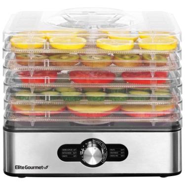 Imagem de Desidratador de Alimentos com 5 Bandejas, Painel Digital de Controle, 110v, ELITE GOURMET EFD3321, Prateado