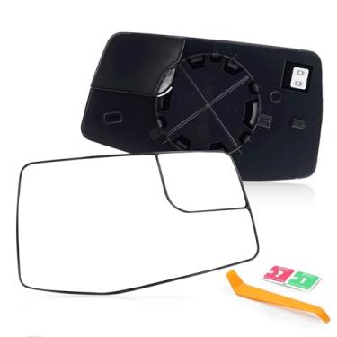 Imagem de E-Vniko Vidro espelhado elétrico do lado direito do passageiro com detecção de ponto cego compatível com Chevy Chevrolet Silverado 1500 GMC Sierra 1500 2019-2025 Substituir vidro retrovisor com placa