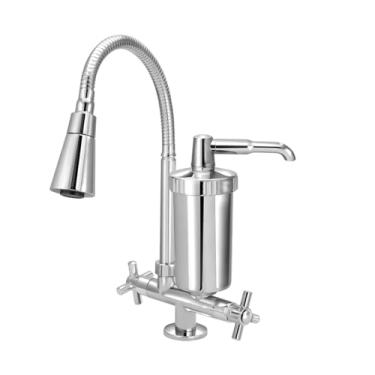 Imagem de Torneira Cozinha Cone Duplo Jato C/Filtro Abs Mesa Slim 1/4v