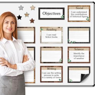 Imagem de Trandraft 16 peças de lenços magnéticos para escrita, quadro organizacional, sala de aula, apagável a seco, quadro de objetivos de aprendizagem, para quadro branco, metas para sala de aula, material