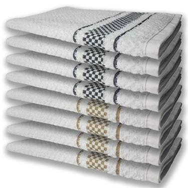 Imagem de 8 Panos De Prato Atoalhado Felpudo Premium 4 Preto 4 Marrom