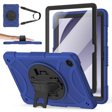 Imagem de Hogenl Capa para Samsung Galaxy Tab A9 Plus com protetor de tela/suporte giratório de 360°/alça de ombro/alça de mão, capa robusta de corpo inteiro para Galaxy Tab A9+ Plus 11 polegadas lançado em