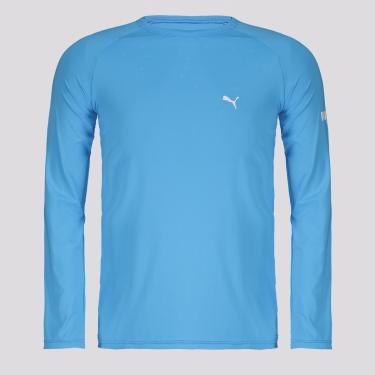 Imagem de Camiseta Puma Manga Longa UV50+ Juvenil Azul-Unissex