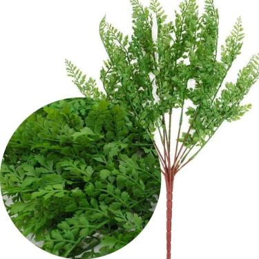 Imagem de Planta Artificial Salsinha 46cm Kit 8 Ramos com 13 Galhos Cada Verde e Marrom Outras Marcas