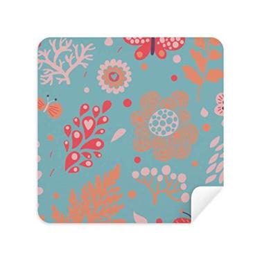 Imagem de Óculos de limpeza de tela de pano para pintura de plantas de flores azuis tecido de camurça pacote com 2