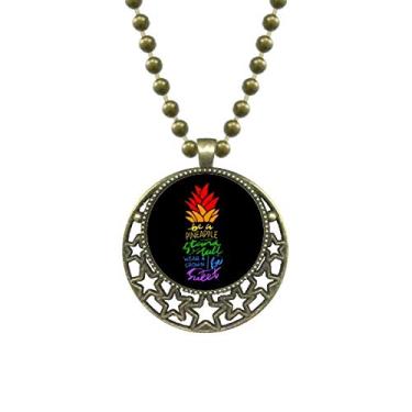 Imagem de DIYthinker PineFruit LGBT Colar com pingente de estrela com a bandeira do arco-íris