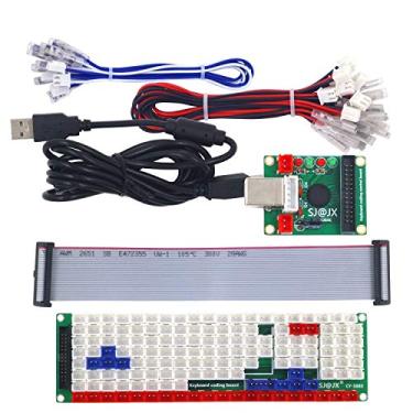 Imagem de SJ@JX Desenvolvimento teclado codificador controlador de jogo de tabuleiro DIY LED teclado desenvolvimento placa mídia música codificador USB 104 teclas Arcade DIY kit