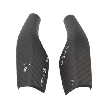 Imagem de Capa para Botão de Mudança de Marcha do Volante, 2 Peças, Decoração de Mudança de Marcha de Longa Duração para o Modelo y 2020 a 2023 (Sarja 3K fosca)