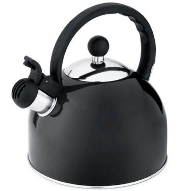 Imagem de Chaleira de Inox com Apito 1,75L Cabo Fixo Preta Hercules para Cozinha