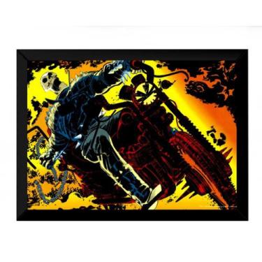 Imagem de Quadro Retro Arte Gibi Motoqueiro Fantasma Hq 42x29cm - Fanarte