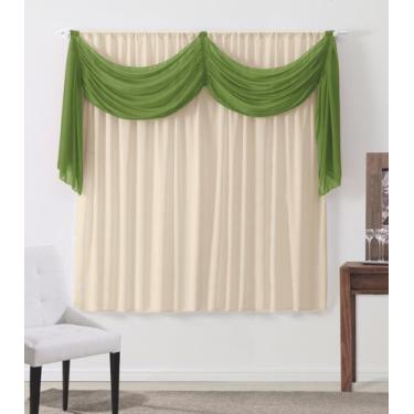 Imagem de Cortina Veneza 2,00x1,70m Marfim e Verde Relva - Vivarti