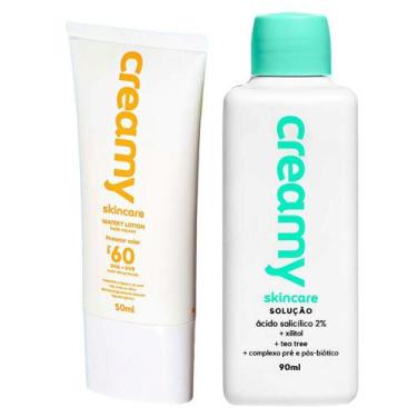 Imagem de Creamy Kit - Protetor Solar Facial + Solução Tônica Antiacne, Kit