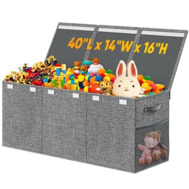 Imagem de Caixa de Brinquedos Rocando Extra Large Dobrável 150L - Cinza