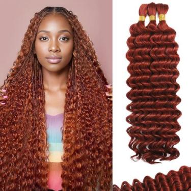 Imagem de Cabelo trançado humano em Deep Water Wave 22 polegadas 110g - Afihond