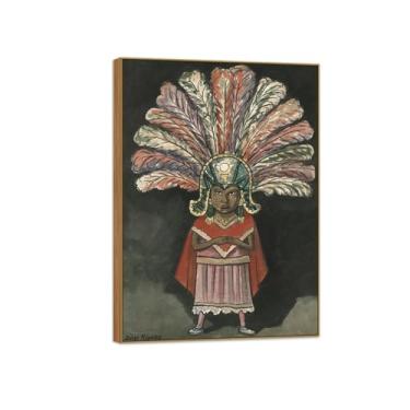 Imagem de MUHJDYC Diego Rivera Famosa Imagem em Tela - Impressões de Arte de Parede - Dançarino-Moldura de Madeira Pintura para Sala de Estar Quarto Decoração de Casa 50x70cm-19x27in