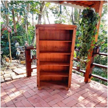 Imagem de Estante Para Livros Alta Madeira Maciça 183x74x32 Móveis Rio Negrinho