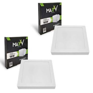 Imagem de 2x Painel Plafon Led Sobrepor Quadrado 18w Amarelada 3000k