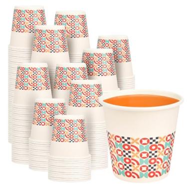 Imagem de METAPRINT Pacote com 300 copos de banheiro de 85 g, copos de papel descartáveis com aro enrolado, copo de papel pequeno para enxaguante bucal para banheiros de hóspedes, penteadeira e escritório