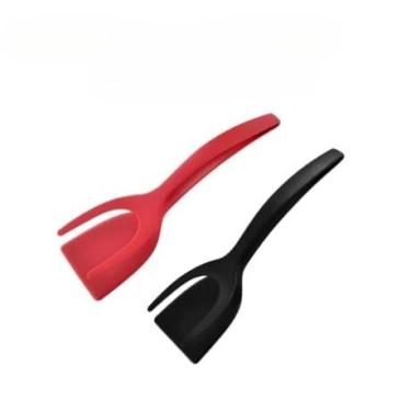 Imagem de Kit 3 em 1: Espátula de Silicone Multiuso com Pinça Culinária e Raspador de Nylon - Utensílios para Cozinha Profissional para Tapioca, Bife, Panquecas e Mais!(2)