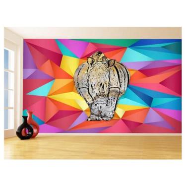 Imagem de Papel De Parede 3D Animais Pop Art Rinoceronte 3,5M Pxa508 - Você Deco