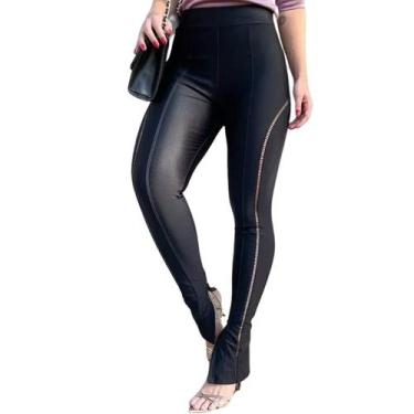 Imagem de Calça Skinny Cintura Alta Com Detalhe De Renda E Ziper - Powerful, Pre