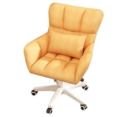 Imagem de Cadeira de veludo para escritório em casa, cadeiras de mesa com encosto médio com almofada lombar, cadeiras de tarefas ajustáveis com braços, cadeira giratória giratória para computador, jogos para