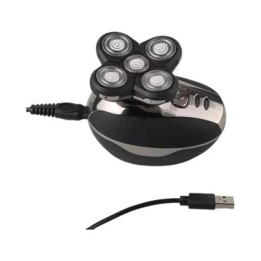 Imagem de Aparador De Barba Rotativo Recarregável Com 5 Cabeças, Barbeador Elétr